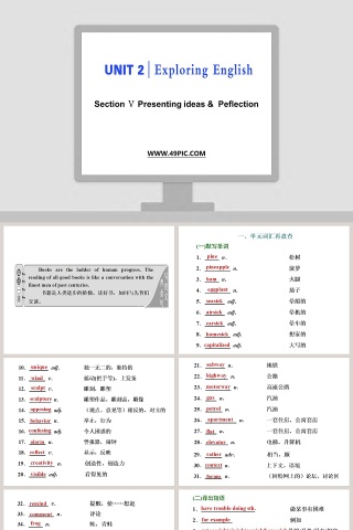 Section  Presenting ideas   Peflection教学ppt课件