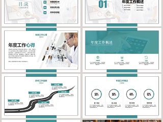 绿色简约医疗医学年终总结汇报PPT