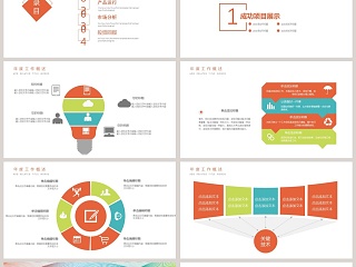 炫彩线条简约商业计划书PPT模板