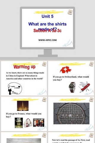 Unit 5What are the shirts made ofSection A 3a3c - 教育培训行业PPT模板