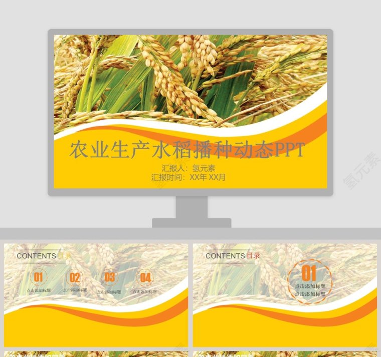 农业生产水稻播种动态PPT第1张