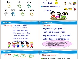 Unit3 How do you come to school 英文教学 PPT 模板