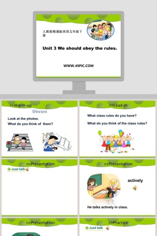 Unit 3 We should obey the rules-人教版精通版英语五年级下册教学ppt课件