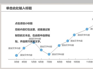 月份数据统计折线图PPT模板