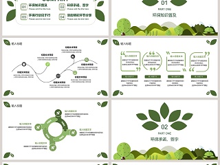 绿色环保宣传PPT植树节节日ppt