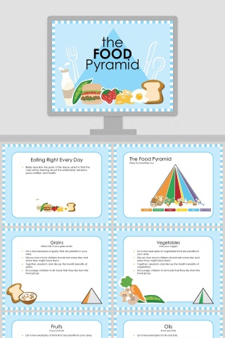 卡通食物主题教育培训PPT 模板