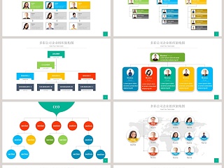 彩色简约公司企业组织架构图ppt
