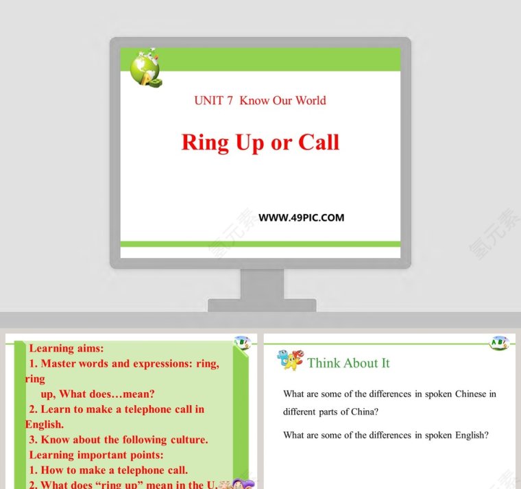 UNIT 7  Know Our World-Ring Up or Call教学ppt课件第1张