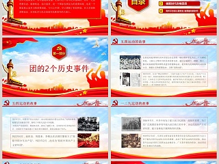 学团史做合格团员纪念五四运动100周年专题党课PPT模板