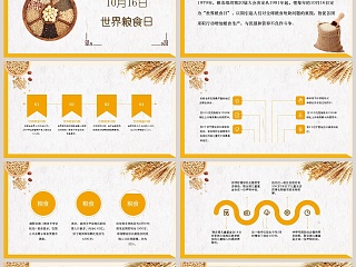 简约世界粮食日节约粮食珍惜粮食通用PPT模板