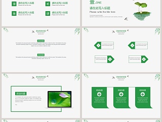 荷花小清新通用PPT模板