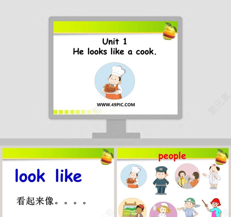 Unit 1-He looks like a cook教学ppt课件第1张