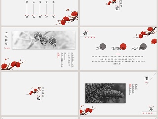 黑白简约风二十四节气大寒传统节气PPT