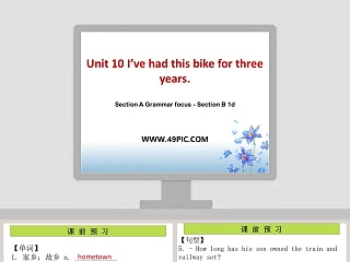 Unit 10 Ive had this bike for three years-Section A Grammar focus  Section B 1d教学ppt课件