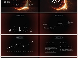 简约大气炫酷宇宙星空科技PPT模板