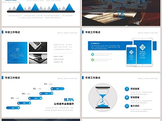 蓝色商务工作汇报总结PPT模板