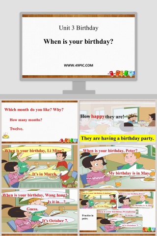 Unit 3 Birthday-When is your birthday教学ppt课件