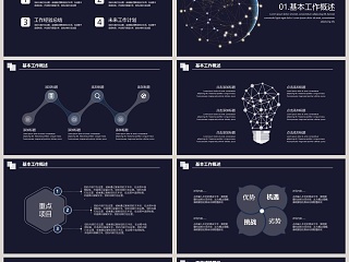 星空风格宇宙星空工作总结模板