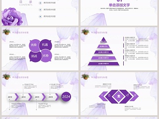 紫色唯美汇报ppt工作模板