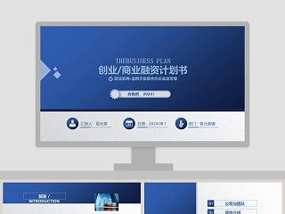 简洁实用创业/商业融资计划书商业计划书路演PPT模板