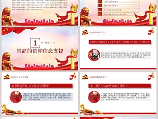 历史的轨迹中国共产党建党100周年PPT模板