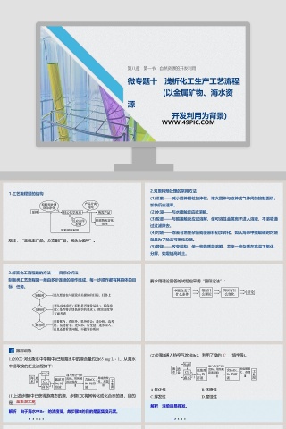 微专题十浅析化工生产工艺流程-教学ppt课件下载