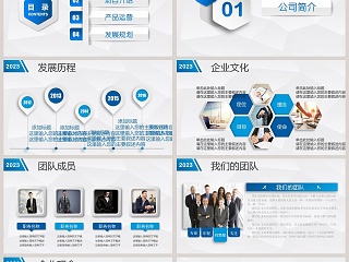 稳重大气蓝色公司简介产品宣传总结汇报商务模板企业简介介绍PPT