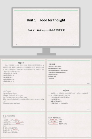 PartWriting食品介绍类文章教学ppt课件