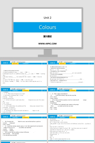 ColoursUnit 2第教学ppt课件