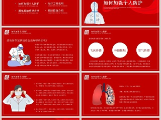 抗击疫情疫情防控手册PPT模板