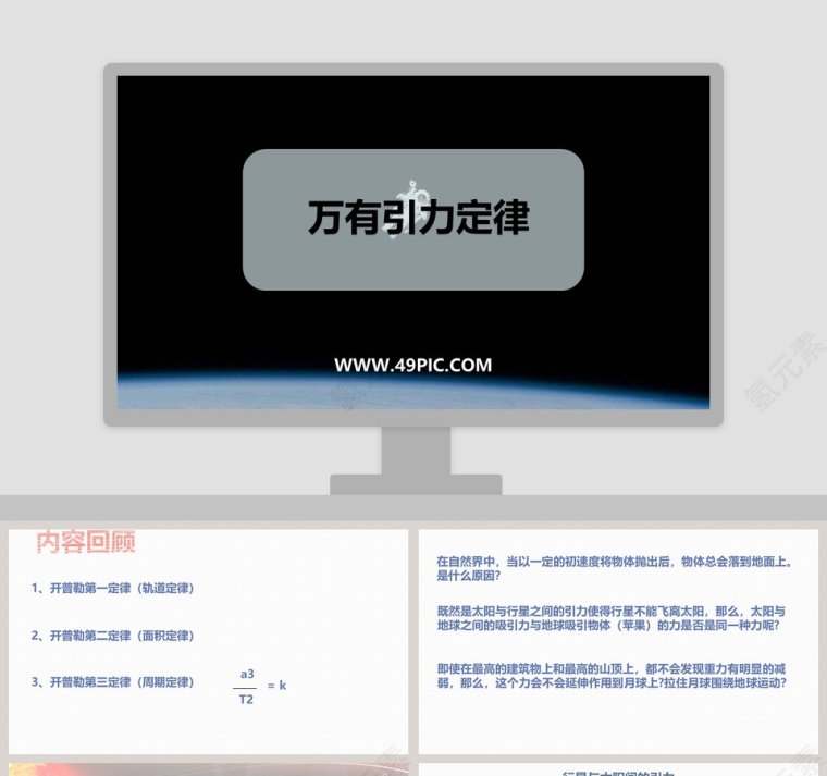 万有引力定律教学ppt课件第1张