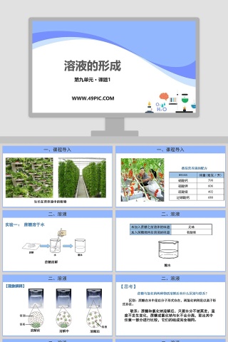 溶液的形成第九单元教学ppt课件