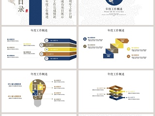 中国风简约工作汇报ppt模板 