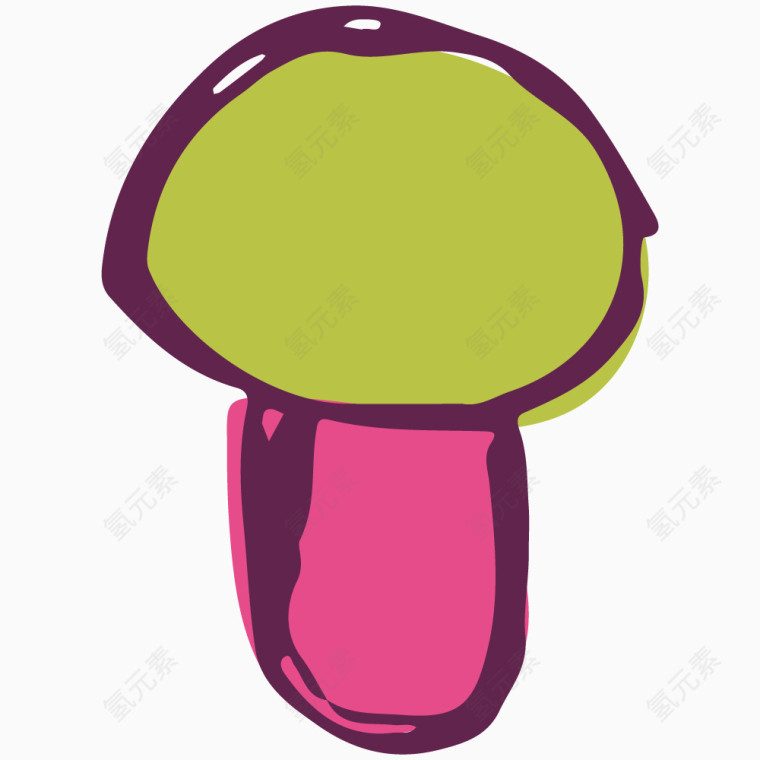 卡通手绘彩色蘑菇 