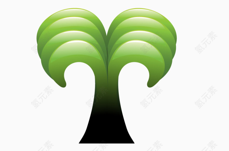 绿色可爱卡通小树