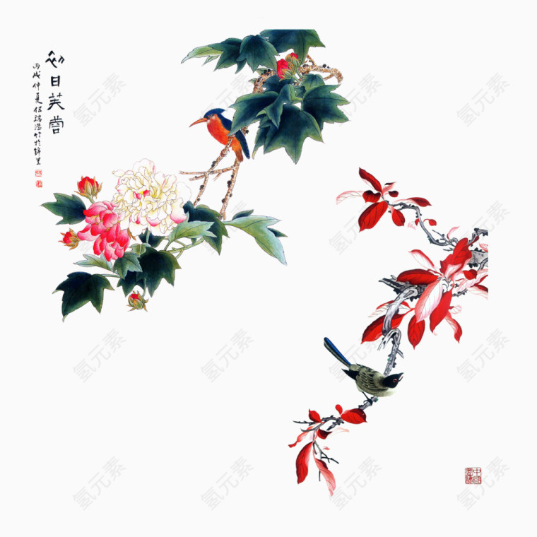 彩绘花图片免抠素材