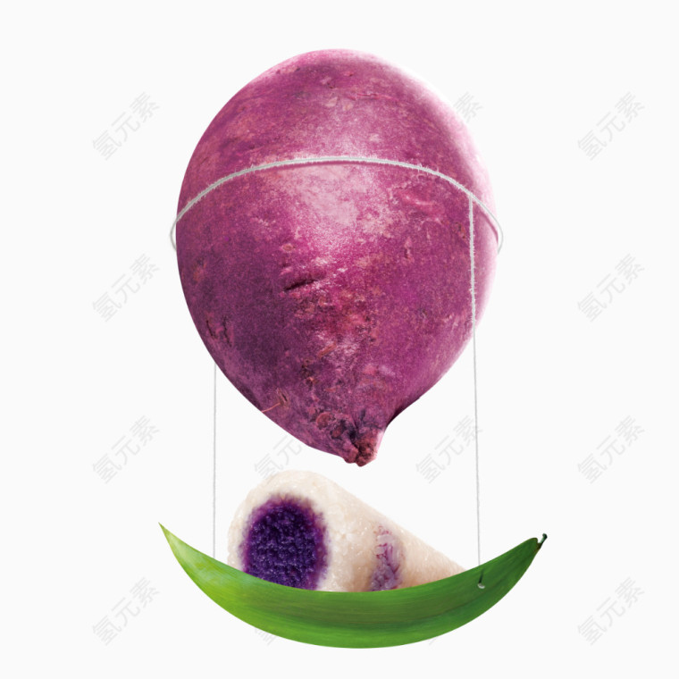 紫薯粽子造型的热气球