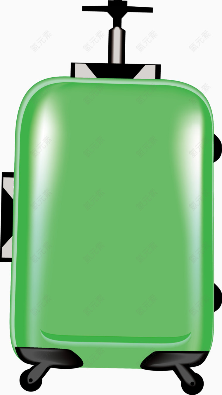 绿色行李箱矢量图