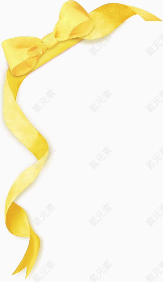 黄色卡通蝴蝶结装饰图案