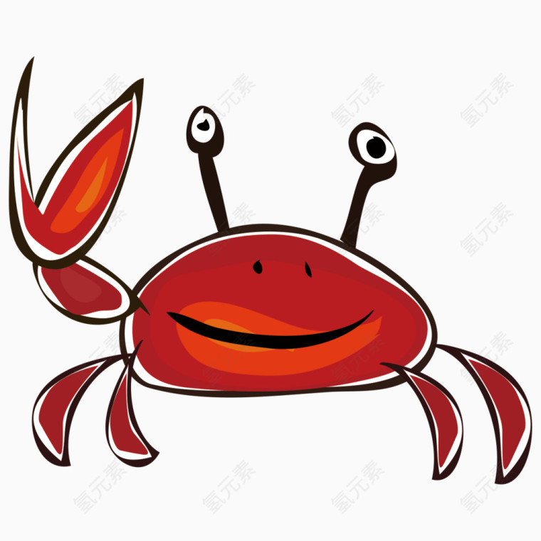 卡通手绘动物螃蟹