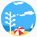 新闻专线sea-sand-beach-social-icons