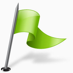Map Marker Flag 3 Right Chartreuse Icon