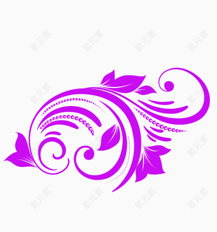 梦幻紫情装饰花花元素免抠png素材