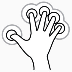 五手指双利用gestureworks-icons