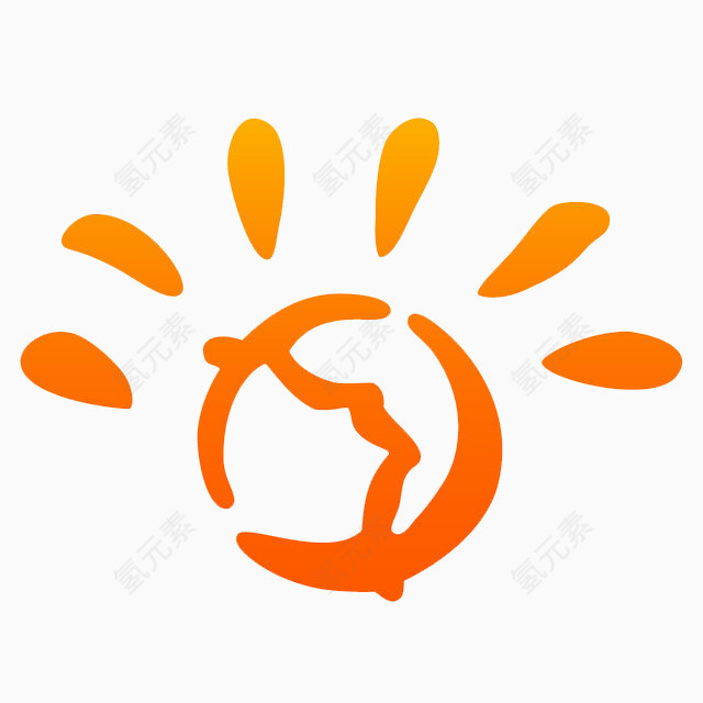 橘黄色平面设计标志