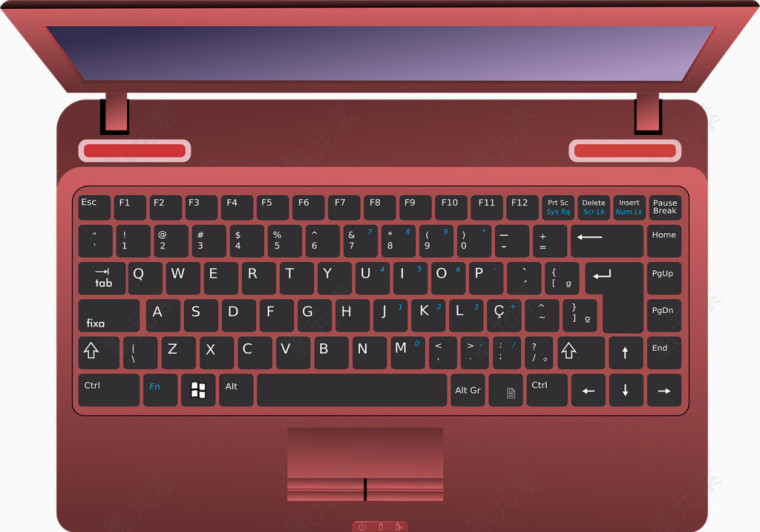 红色的笔记本电脑