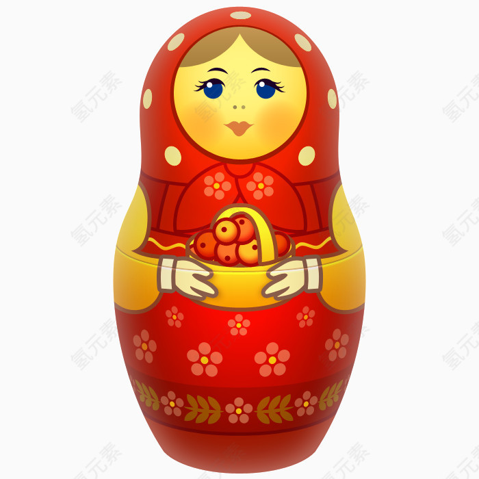 红色的俄式套娃大Matreshka-icons