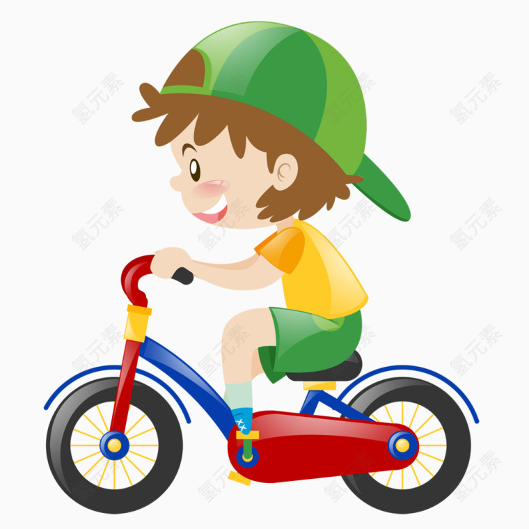 骑摩托车的小男孩