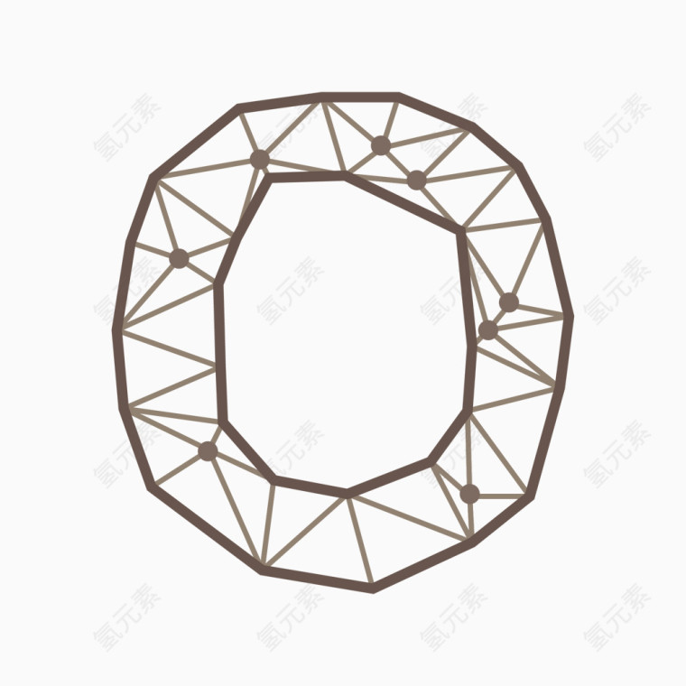 线框三角形几何字母O