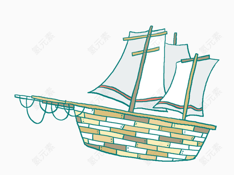 水墨清新童话帆船
